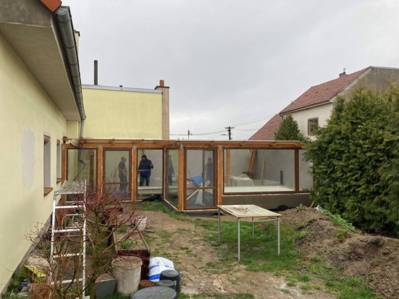 Montáž oken do zimní zahrady v Lažánkách u Brna