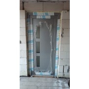 Vchodové plastové dveře VEKA Softline 82 ve stříbrné barvě