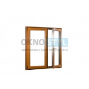 Plastové okno Oknostyl Premium Round Line dvoukřídlé zlatý dub